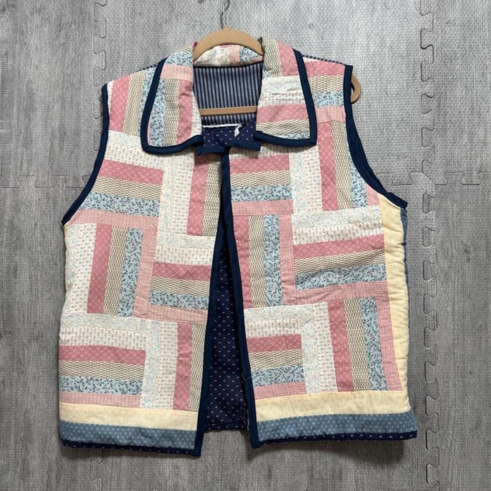 Handmade Quilted Patchwork Cottagecore Vest Women's Medium